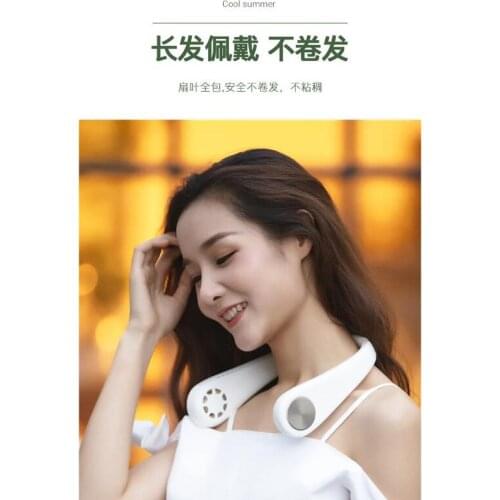 USB hanging neck fan lazy small electric fan student charging portable small fan mini silent movement