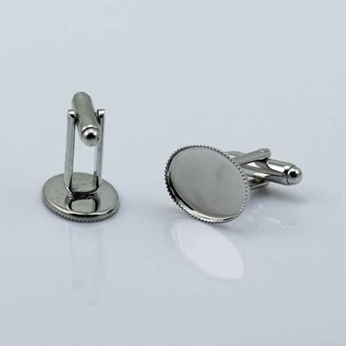 Cufflinks Bases Mens Cuff Link Settings 10x14m 13x18mm Oval Bezel Resin Cabochons Cameo Base Findings DIY Accessories