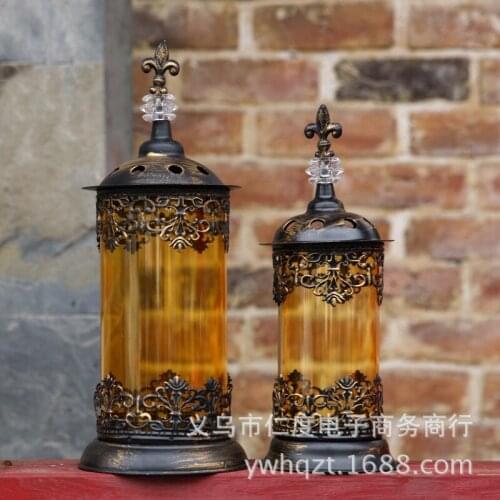 European retro iron candle candlestick wedding photography Mediterranean Morocco Home Decoration