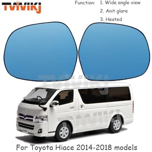 TVYVIKJ Outer Side Rearview Mirror Blue Glass Lens For Toyota Hiace 2011-2021 Wide Angle View anti glare Door Mirror wing