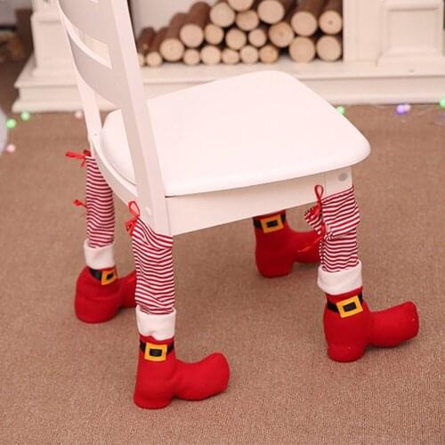 1PC Christmas Chair Leg Foot Cover Table Decoration for Party Dinner Xmas