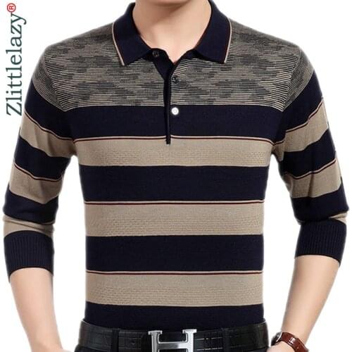 2020 Brand New Casual Social Striped Pullover Men Sweater Shirt Jersey Clothing Pull Sweaters Mens Fashion Male Knitwear 318