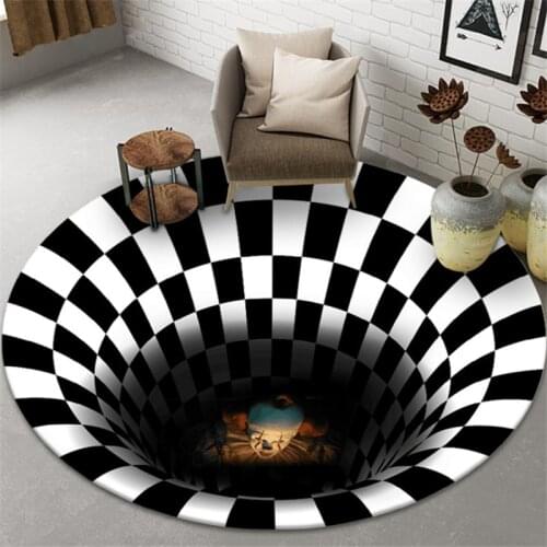 3D Sewer Manhole Cover Horror Home decor Carpet Clown Trap Visual Carpet Living Room Bedroom Floor Mat Halloween Decoration