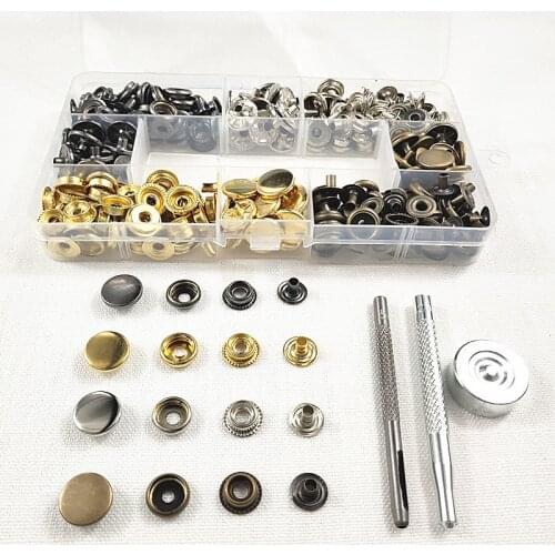 40 sets of button fasteners dark buckle belt fixing tool pressure nail metal snap buckle buckle clothing accessories set tool
