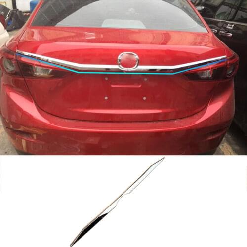 ABS Chrome Rear Door License Tailgate Bumper Frame Plate Trim Lamp Trunk 1pcs For Mazda 3 Axela M3 2014 2015 2016 2017 2018 2019