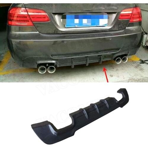 Carbon Fiber Rear Bumper Lip Spoiler for BMW 3 Series E92 E93 M sport Coupe Convertible 2007-2013 Fins Shark Style Diffuser