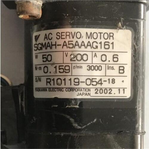 Used Tested Working SGMAH-A5AAAG161 AC SERVO MOTOR