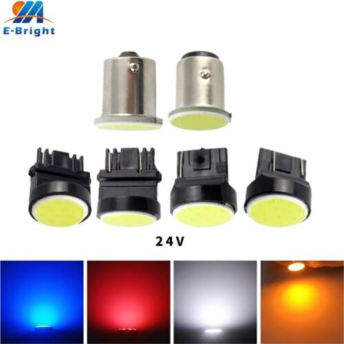 DC 24V 10pcs COB 12 SMD 1156 BA15S P21W 1157 BAY15D P21/5W 3156 3157 7440 7443 Auto Turn Brake Lights Tail Parking Car White Red