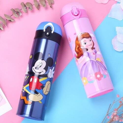 Disney Mickey Minnie Thermos Mug Cartoons Marvel Spiderman Printing Hydro Flask Kid 500ml 316 Stainless Steel Cute Water Bottle