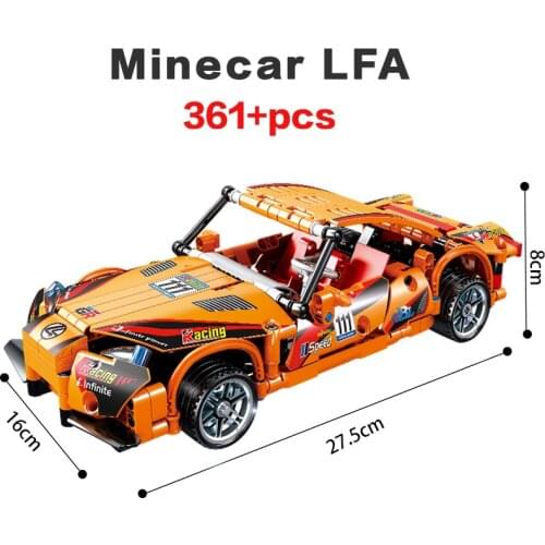 KAZI KY1023 Mechanical Engineering Pull Back Sports Car Series Building Blocks Model Kids Educational Toys 1:16ABS Car Boys Gift