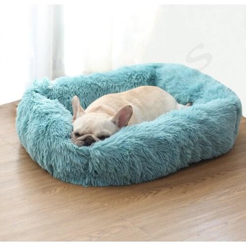 Long Plush Square Pet Beds for Small Mediu Dogs Pet Mat Warm Deep Sleepping Dog Kennel Breathable Pet Beds Pet Supplies