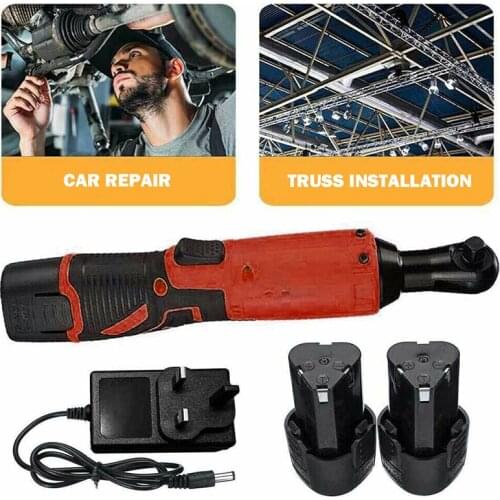 12 V Electric Charging Wrench For Truss Installation 3/8'' 90 Degree Right Angle Cordless Ratchet Wrench 60 N.m UK Plug Tool