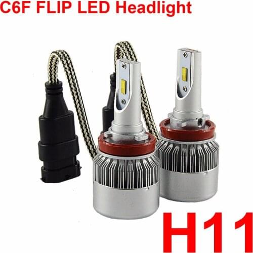 1 Set H8 H9 H11 C6F FLIP LED Headlight 72W 7600LM All-in-one FLIP Chip Built-in Fan Pure White 6000K Driving Fog Car Lamp Bulbs