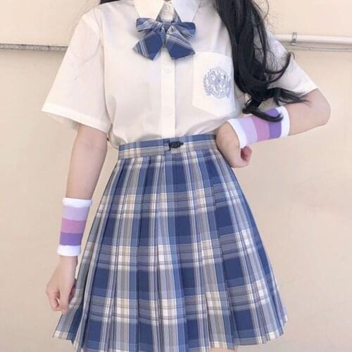 JK002 Lively and Lovable JK Suit Skirt and Bow Tie Woman School Uniform Sailor Navy Cosplay Costumes Student Girls Pleated Skirt