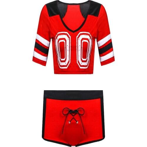Cheerleader Costume Schoolgirl Blouse Pant School Girl Sexy Costumes Women Cosplay Halloween Sexi Costumes