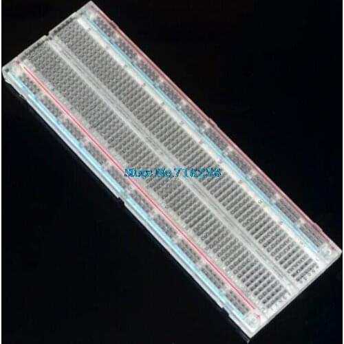 Crystal ! 5pcs/lot Solderless Solder Less Breadboard Protoboard 2 buses Tie-point Tiepoint 830 for