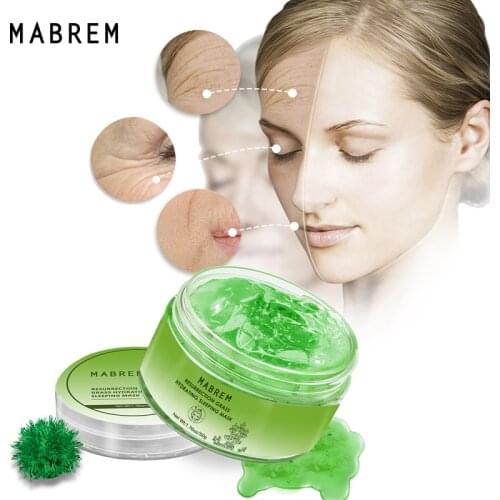 MABREM Resurrection Grass Sleeping Facial Mask Anti-Aging Hyaluronic Acid Moisturizing Lifting Frming Whitening Face Skin Gel