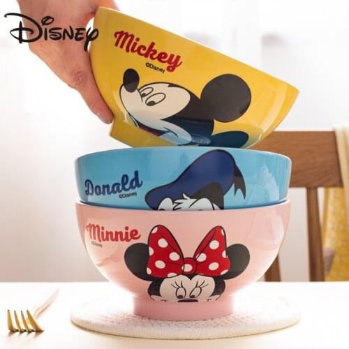 Disney Japanese Style Ramen Bowl Home Ceramics Students Convenient Noodle Bowl Cute Teen Creative Mickey Personality Big Bowl