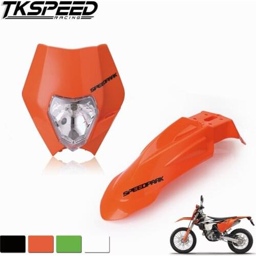 Motorcycle Dirt Bike Motocross Supermoto Universal Headlight Fairing+Front Fenders For Honda Yamaha Suzuki KTM DRZ