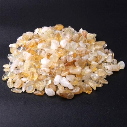 Natural Yellow Quartz Chips Beads Tiny Rock Irregular Energy Healing stones Beads For Jewelry Fish Tank Bonsai Decoration DIY