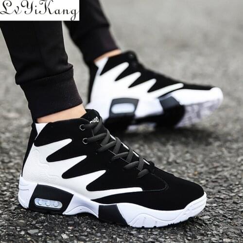 New Brand Design Men Sneakers Lace-Up Breathable Trainers Male Cool Walking Footwear High Top Men Shoes Increased casual shoes