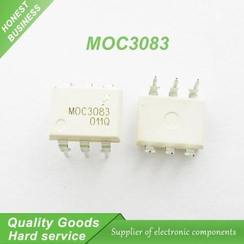 10pcs MOC3083 M0C3083 DIP-6 Triac & SCR Output Optocouplers 800VDRM IFT=5mA 6 Pin Optocoupler New original