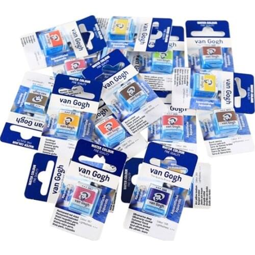 Original Van Gogh Solid Watercolor Half Pans Set Single Piece Water Color Refill Set Aquarell Art Supplies Artist Painting Set