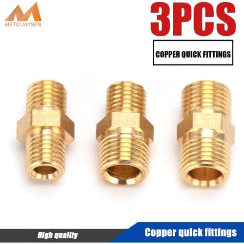 PCP Copper M10x1 M8x1 Double End Male-Male Plug Female Thread Quick Coupler Connector Air Socket Connection Fittings 3pcs/set