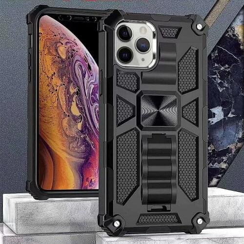 Anti Shock Case For Redmi Note 9 10 Pro 9A 9C 9S Shockproof Metal Stand Magnet Shell Case Cover For Xiaomi Redmi 9A 9C Note9 Pro