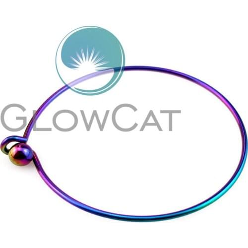 Rainbow 1.5mm Wrist Cuff Bangle Kids Girl Women DIY Jewelry 2'' 2.2'' 2.6'' Expandable Wire Steel Bracelet Bangle