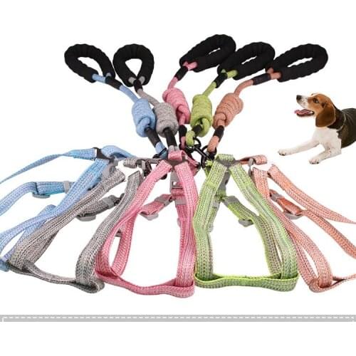 ADEWEL Adjustable Nylon Harness Vest Durable Strong Leash Small Dog Puppy Collar Leashes Outdoor Walking Leash For Chihuahua