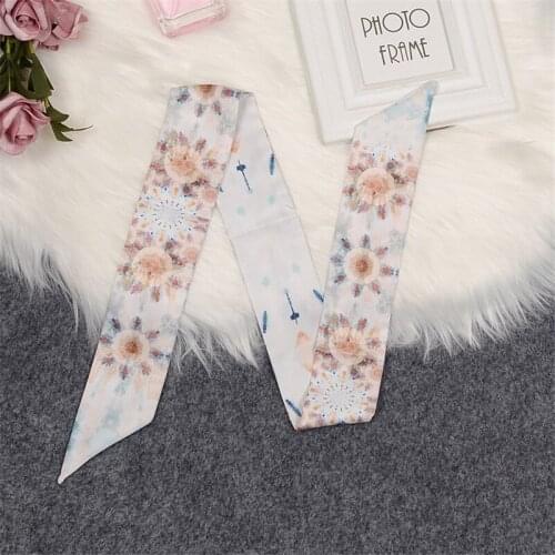 Luxury Brand 2021 New Design Constellation Scarf Women Silk Scarf Bag Hair Skinny Scarf Wrist Towel Foulard Femme Tie