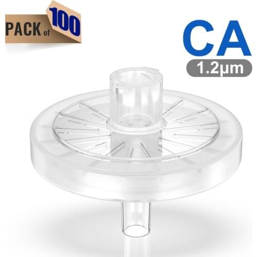 Syringe Filters,CA Membrane 1.2μm Pore Size,25mm Diameter,100 Pcs by Ks-Tek