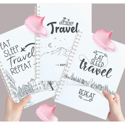Spiral Notebook Note Book Grunge Quote - Eat Sleep Travel Repeat Mountain City - Journal Diary For Traveler Hiking Women Hipster