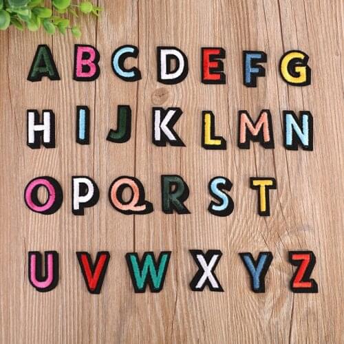 High-quality Cartoon Fashion Embroidery 26 English Letters DIY Fashion Cowboy Down Small Patches