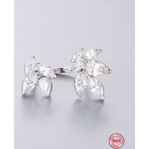 2020Fashion Charm Pure 925 Silver Original 1:1 Copy, Small Fresh Branch Shape Fashion Wild Ring Ring Female Luxury Jewelry Gifts