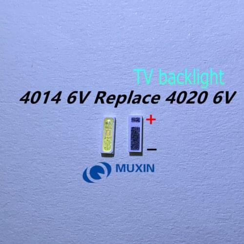 100pcs/Lot 4014 4020 emc CHIP-2 SMD LED Beads Cold white 4014 1W 6V 150mA For TV/LCD Backlight EMC