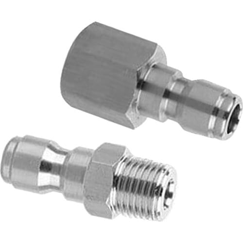 2pcs Stainless Pressure Washer Accessories Quick Connector Garden Hose Adaptor 1/4 Inch Male Set
