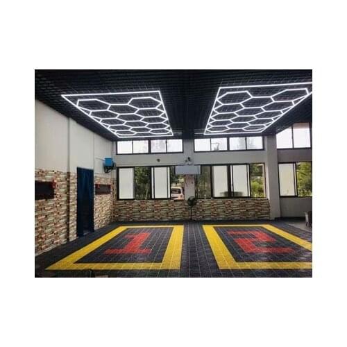 2X4M Automotive Service Repair Bay Lights Car Wash Workshop Position LED Ceiling Honeycomb Lamp