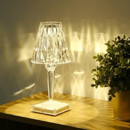 3 Color Dimmable Touch Sensor Nordic Cafe Bar Dinner Table Lamps Diamond Restaurant Bar Table Night Light Bedside Night Lamps
