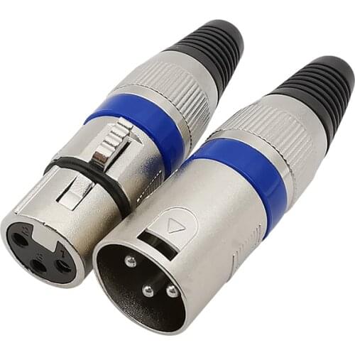 3 Pin XLR Connectors Male and Female Microphone Mic Cable Plug Connector Audio Socket