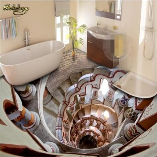 Beibehang papel de parede 3D painting Art Waterproof Bathroom kitchen balcony PVC Wall paper Self wall sticker Floor mural stair
