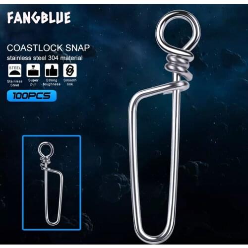 50/100Pcs Snap Swivels Fishhooks Tackle 2020 Connector Stainless Steel High Speed Trolling Fishing Safety Snap Accessories