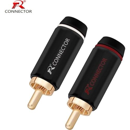 8pcs/4pairs Gold Plated Brass RCA Connector, Support Cable Up to6mm, AV RCA HIFI Terminal Phono Connector