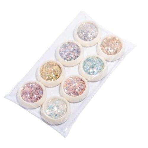 8 pcs mix colour nail art decoration nail glitter nail art products nail sticker