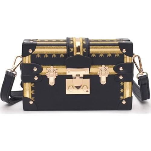 BENVICHED Vintage Handbags Clutch Retro Women Messenger Bags Panelled Box Bag Rivet Crossbody Shoulder Bags Small Handbag Purse