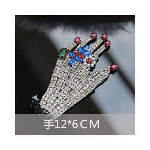 Flashhand sequins Rhinestones bead brooch patches applique embroidered fabric sew on patch fashion clothing decoration patch