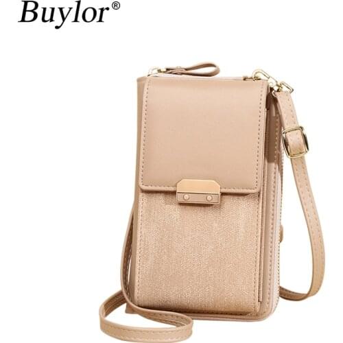 Buylor Women Shoulder Bag Designer Phone Pocket Small Shoulder Bag Pu Leather Female Crossbody Bag Ladies Mini Messenger Purse