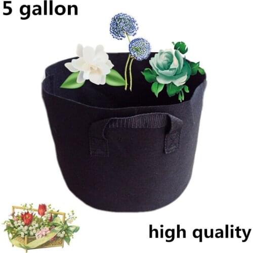 2pieces 5 gallon Black Fabric Pots Plant Vegetable Pouch Round Aeration Pot Container Grow Bag