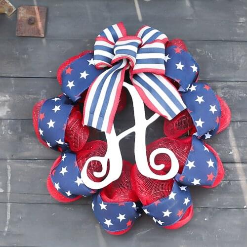 Independence Day Artificial Rattan Wreath European-Style Simulation Garland Rattan Ring Ornaments Artificial Front Door Wreaths